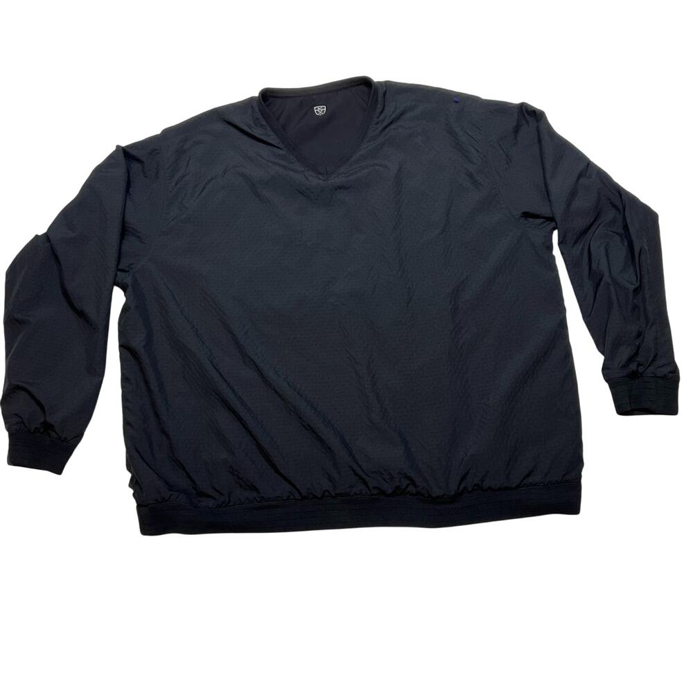 Nike Golf V-Neck Long Sleeve Pullover Reversible Windbreaker Men XXL Black Used